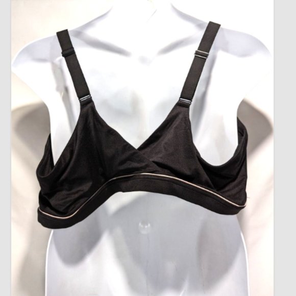 NWOT Lane Bryant Cacique Padded Pull On Lounge Bra Black Plus Size 50D - Picture 3 of 3